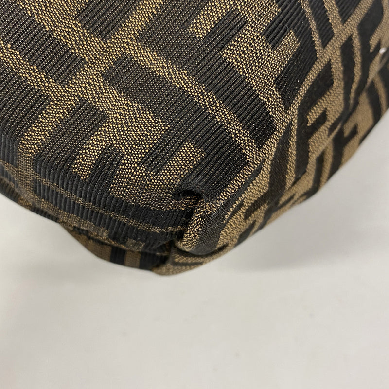 【6ia0362】フェンディ ショルダーバッグ ズッカ ナイロンキャンバス ブラウン シャンパンゴールド金具【中古】レディース