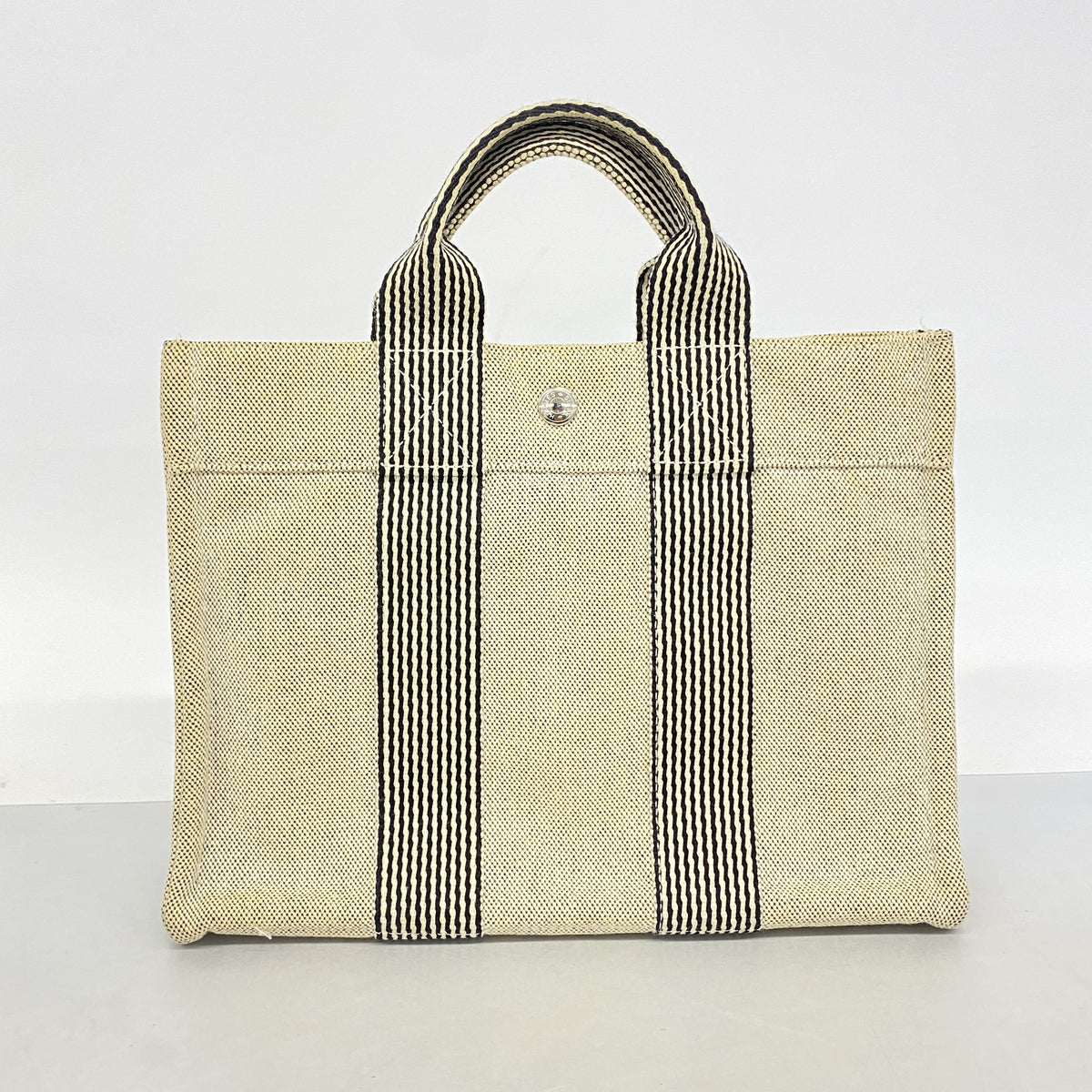 【6ia0373】エルメス トートバッグ ニューフールトゥPM トワルアッシュ ブラック シルバー金具【中古】レディース