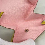 【6ia0374】エルメス コインケース ヴァンキャトルヴェルソ シェブルミゾル ジョーヌナプル/ローズサクラ シルバー金具 D刻印【中古】レディース
