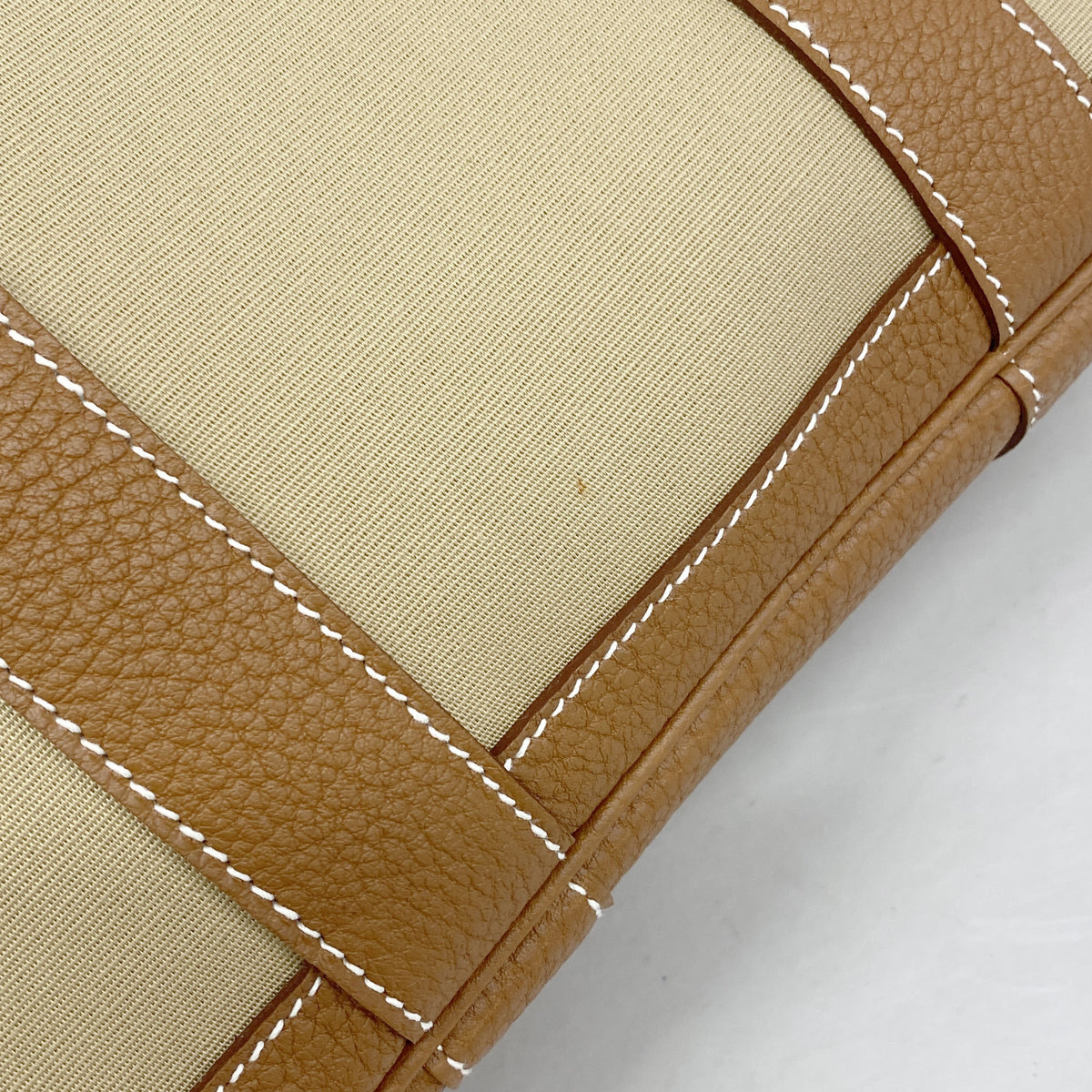 【6ia0385】エルメス トートバッグ ガーデンパーティTPM トワルオフィシエ ゴールド トレンチ シルバー金具 B刻印【中古】レディース