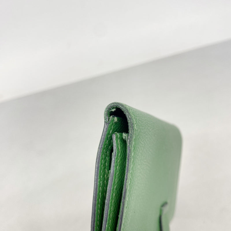 【6ia0386】エルメス 長財布 ベアンスフレ ヴォーエプソン バンブー シルバー金具 □N刻印【中古】メンズ レディース ユニセックス