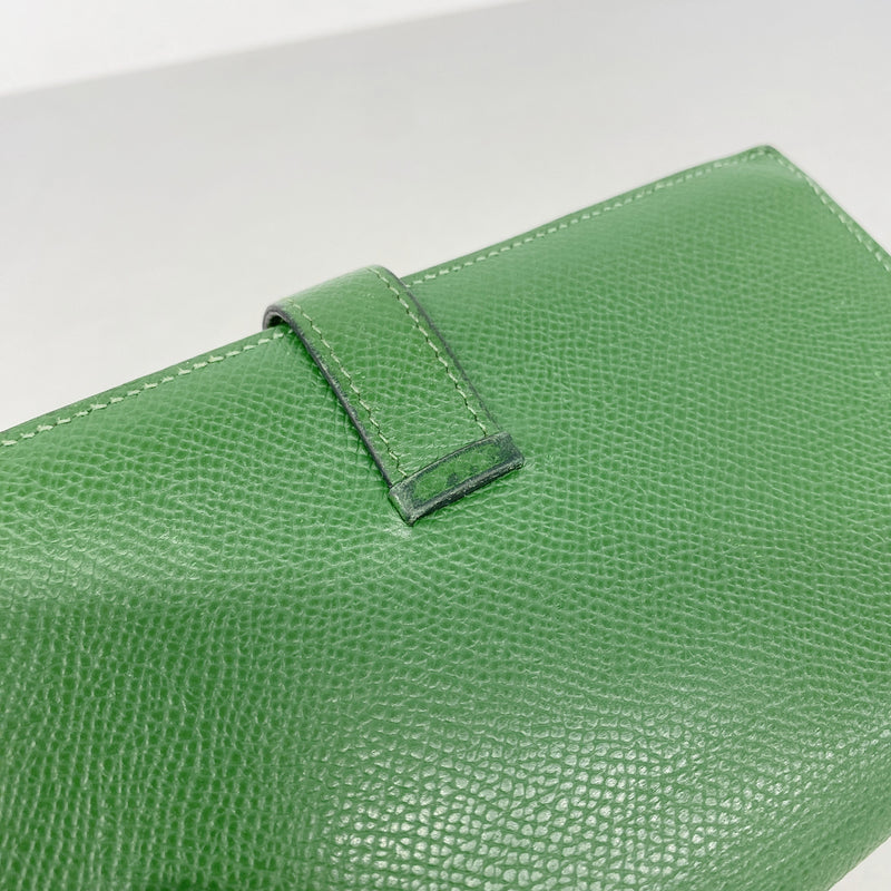 【6ia0386】エルメス 長財布 ベアンスフレ ヴォーエプソン バンブー シルバー金具 □N刻印【中古】メンズ レディース ユニセックス