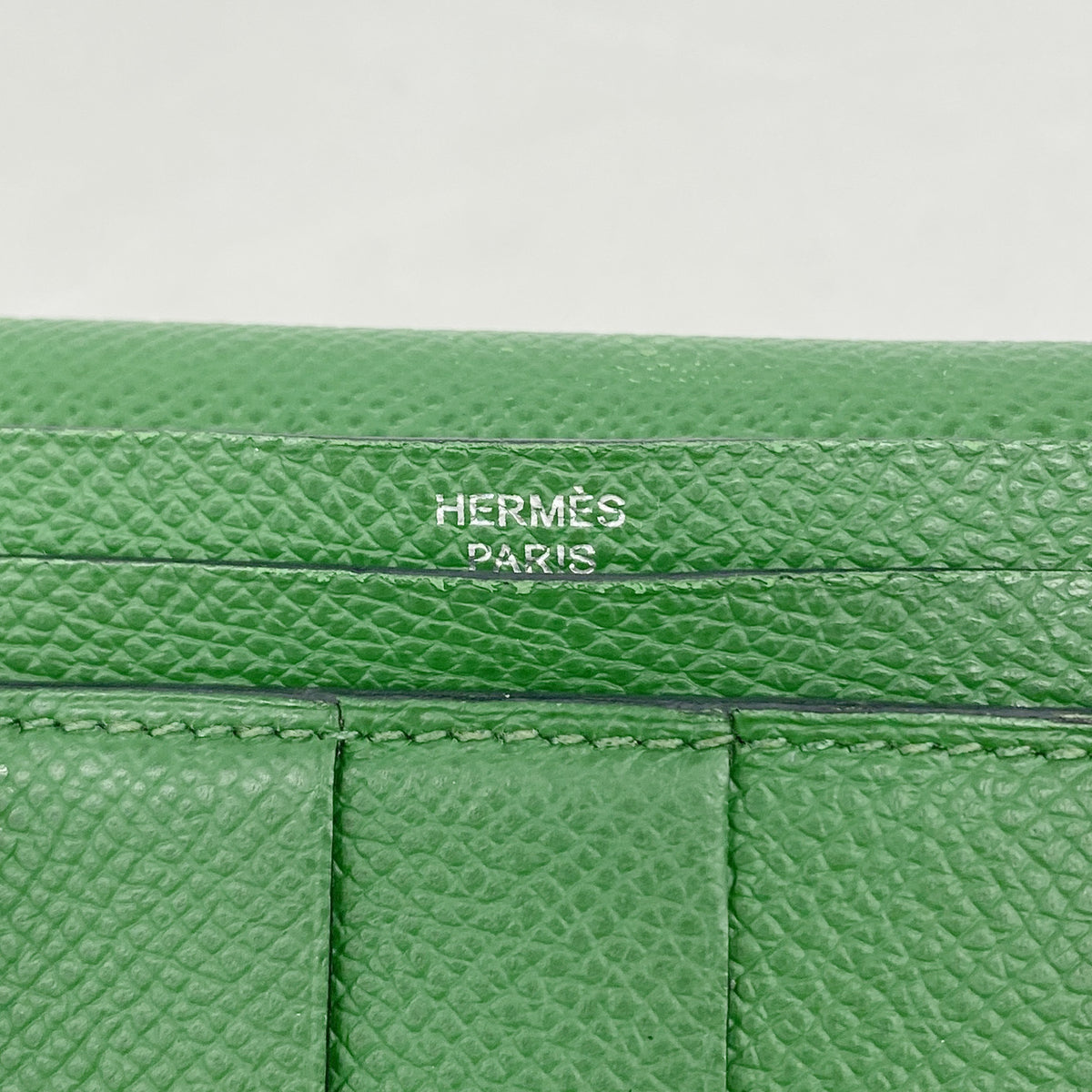 【6ia0386】エルメス 長財布 ベアンスフレ ヴォーエプソン バンブー シルバー金具 □N刻印【中古】メンズ レディース ユニセックス