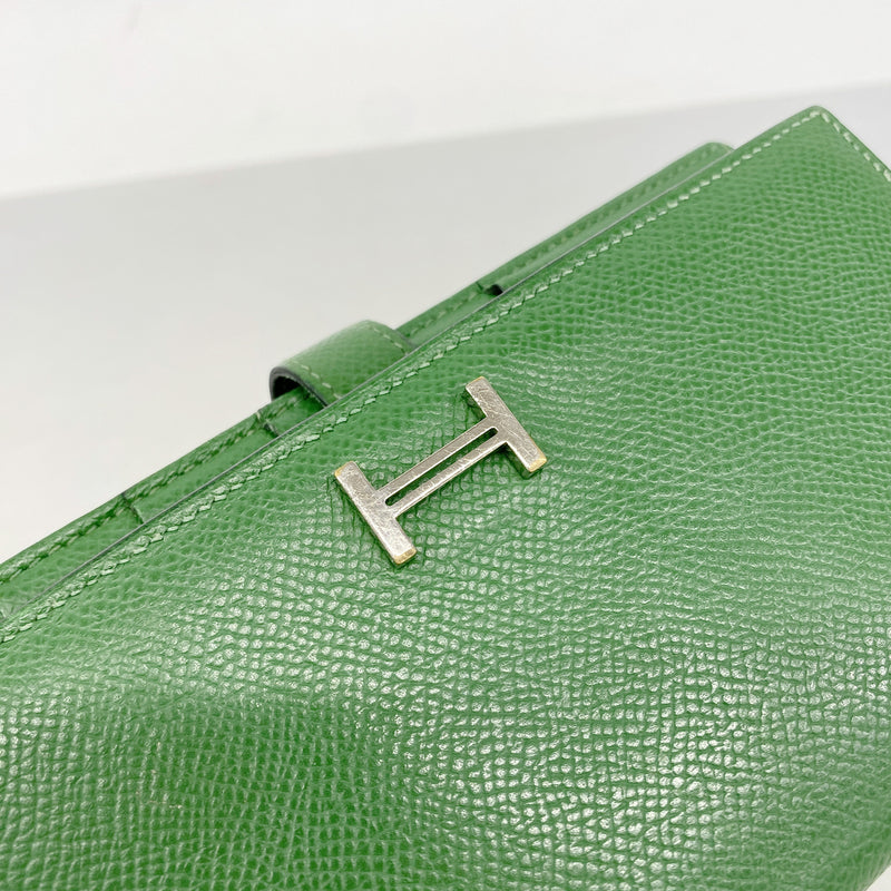 【6ia0386】エルメス 長財布 ベアンスフレ ヴォーエプソン バンブー シルバー金具 □N刻印【中古】メンズ レディース ユニセックス
