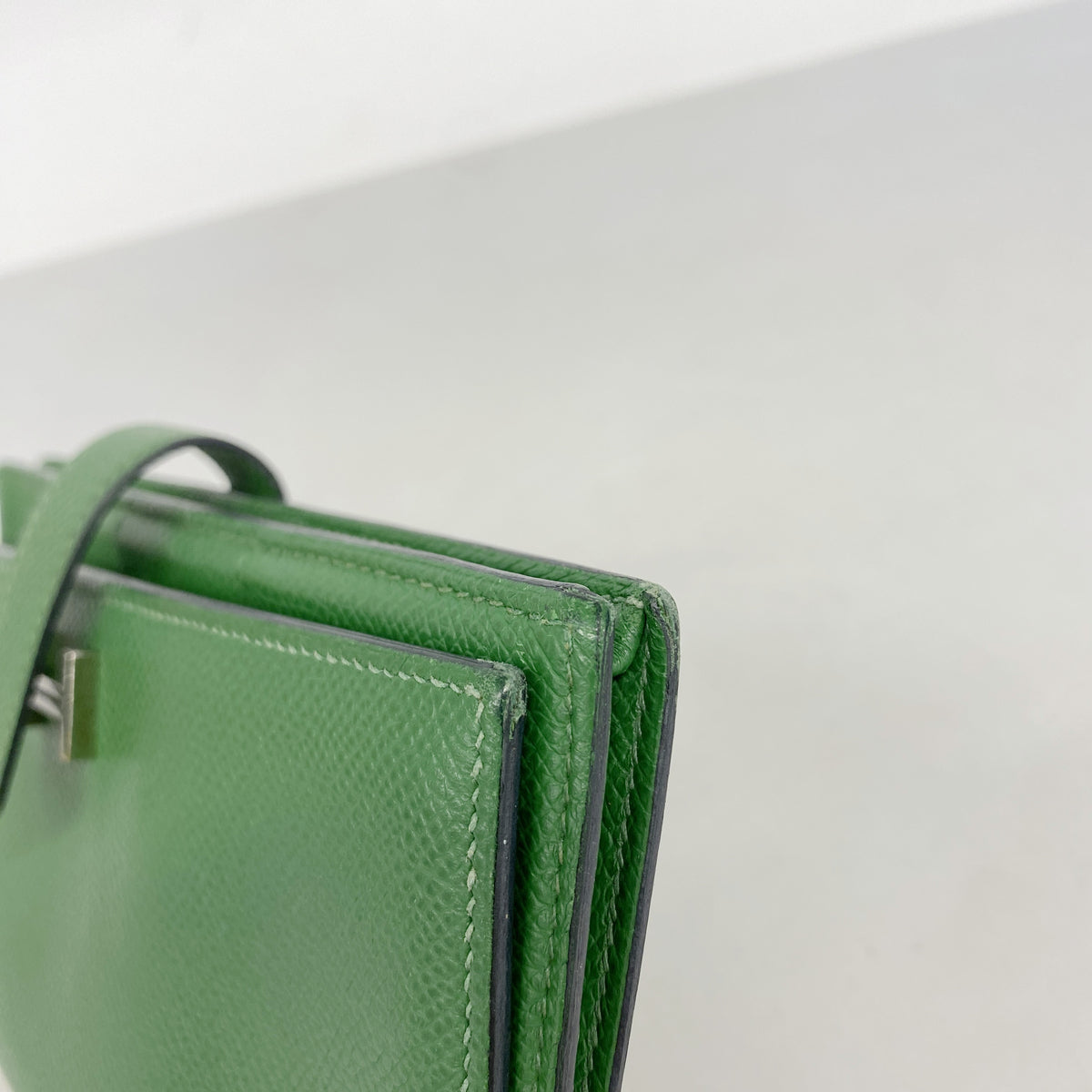 【6ia0386】エルメス 長財布 ベアンスフレ ヴォーエプソン バンブー シルバー金具 □N刻印【中古】メンズ レディース ユニセックス