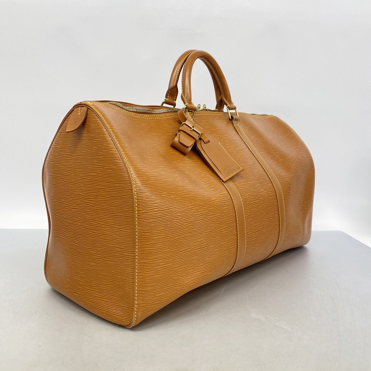【6ia0387】ルイヴィトン ボストンバッグ エピ キーポル50 M42968 ジパングゴールド【中古】メンズ レディース ユニセックス