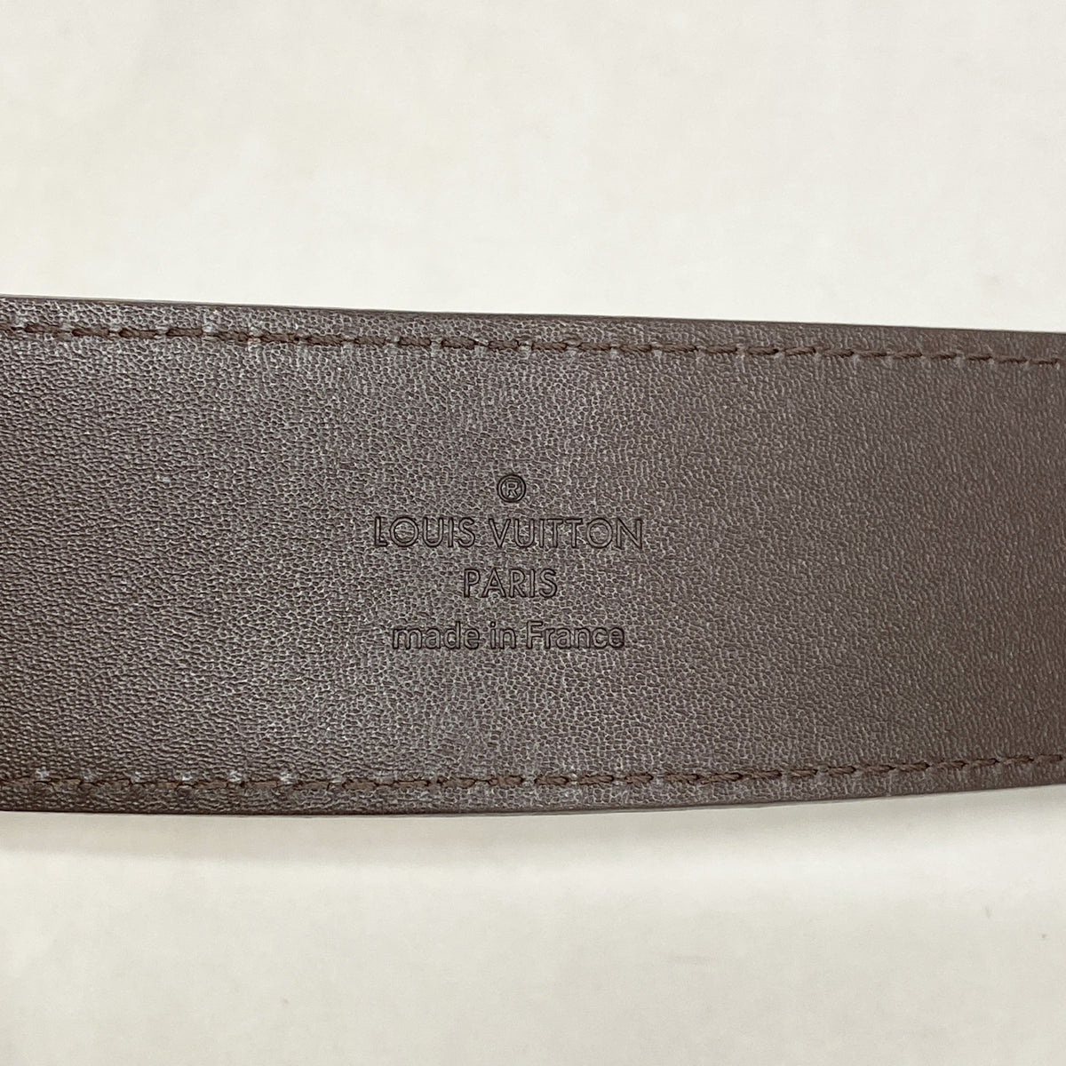 【6ia0394】ルイヴィトン ベルト ダミエ サンチュールLVイニシャル M9807 エベヌ【中古】メンズ