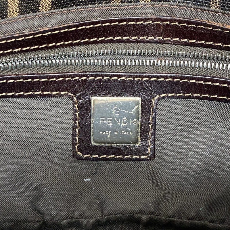 【6ia0395】フェンディ ハンドバッグ ズッカ ナイロンキャンバス ブラウン シルバー金具【中古】レディース