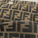【6ia0395】フェンディ ハンドバッグ ズッカ ナイロンキャンバス ブラウン シルバー金具【中古】レディース