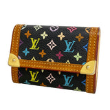 【6ia0403】ルイヴィトン コインケース モノグラム・マルチカラー ポルトモネプラ M92656 ノワール【中古】レディース