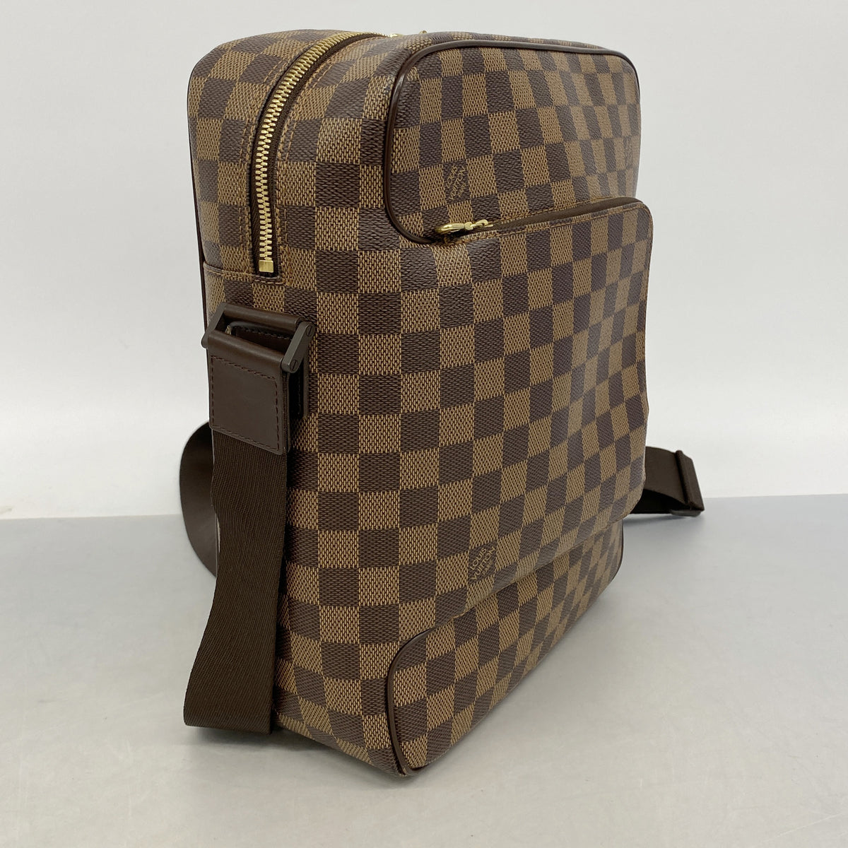 【6ia0407】ルイヴィトン ショルダーバッグ ダミエ オラフMM N41441 エベヌ【中古】レディース