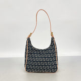 【6ia0428】フェンディ ハンドバッグ ズッキーノ ナイロンキャンバス ブラック ゴールド金具【中古】レディース