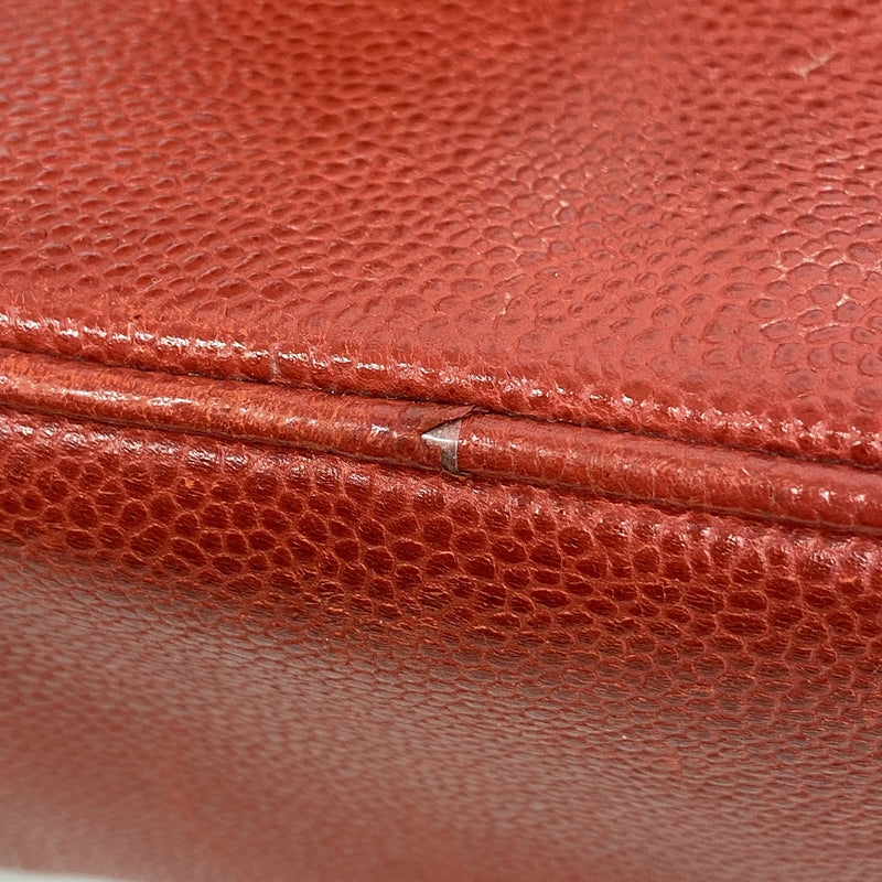 【6ia0429】シャネル バニティバッグ キャビアスキン レッド ゴールド金具【中古】レディース