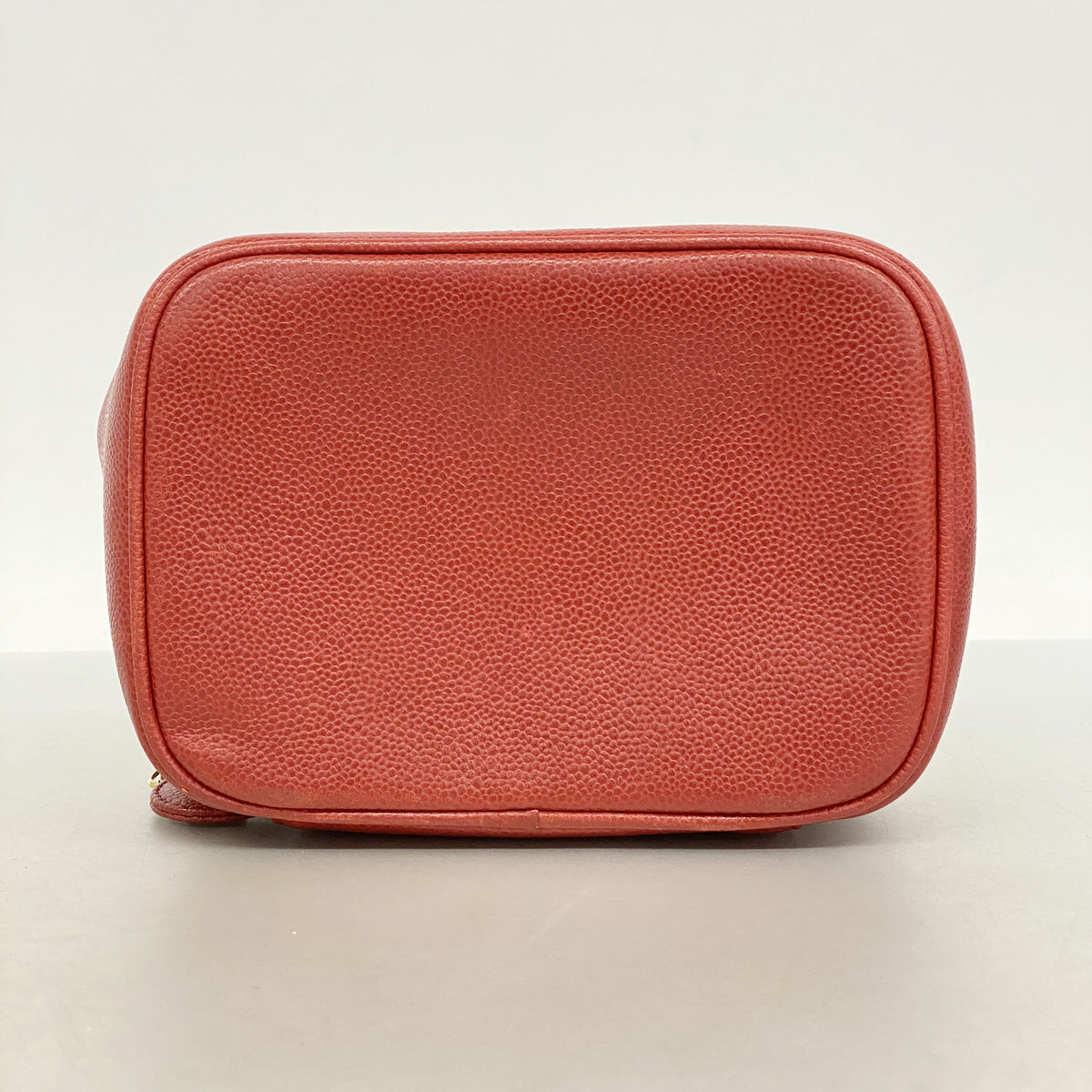 【6ia0429】シャネル バニティバッグ キャビアスキン レッド ゴールド金具【中古】レディース