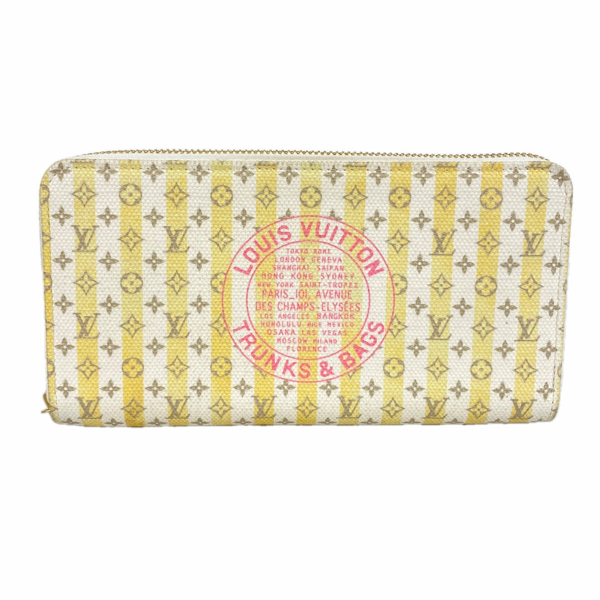 【6ia0445】ルイヴィトン 長財布 LVスタンプ ジッピーウォレット M28463 バナナ【中古】レディース