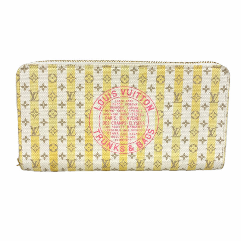 【6ia0445】ルイヴィトン 長財布 LVスタンプ ジッピーウォレット M28463 バナナ【中古】レディース