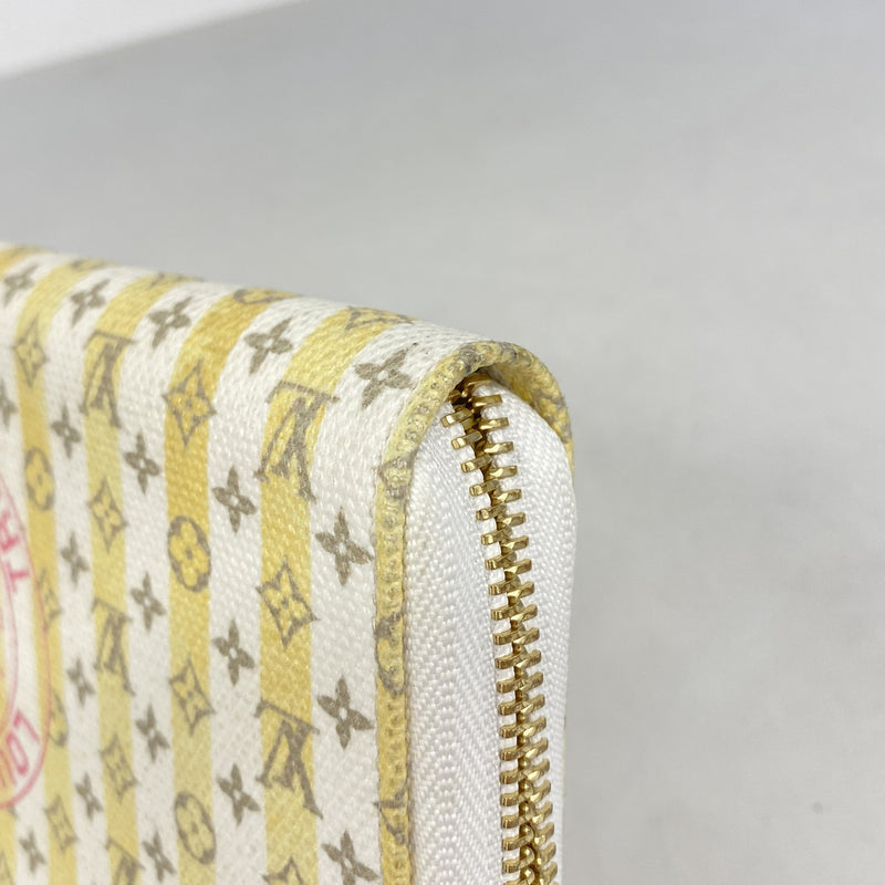 【6ia0445】ルイヴィトン 長財布 LVスタンプ ジッピーウォレット M28463 バナナ【中古】レディース