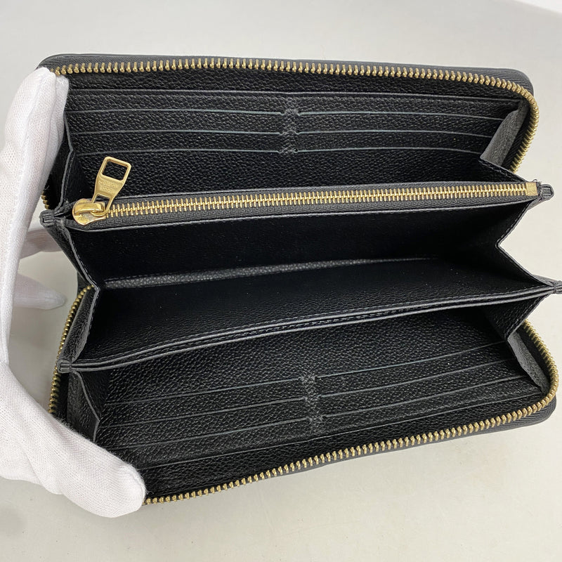 【6ia0453】ルイヴィトン 長財布 モノグラム・アンプラント ジッピーウォレット M61864 ノワール【中古】レディース