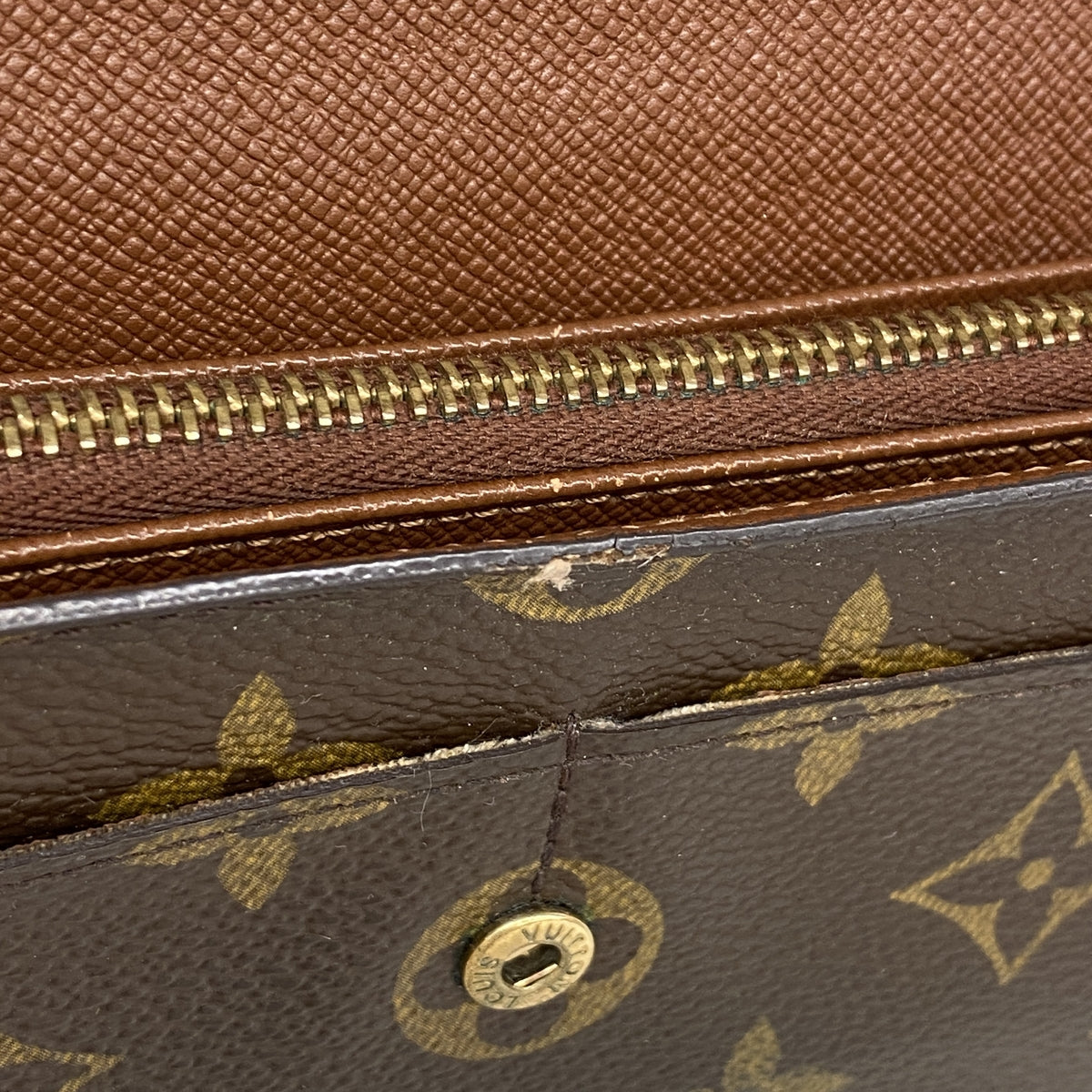【6ia0455】ルイヴィトン 長財布 モノグラム ポシェットポルトモネクレディ M61726 ブラウン【中古】レディース