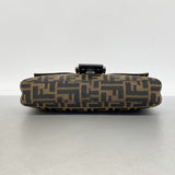 【6ia0459】フェンディ ハンドバッグ ズッカ マンマバケット ナイロンキャンバス ブラウン シルバー金具【中古】レディース