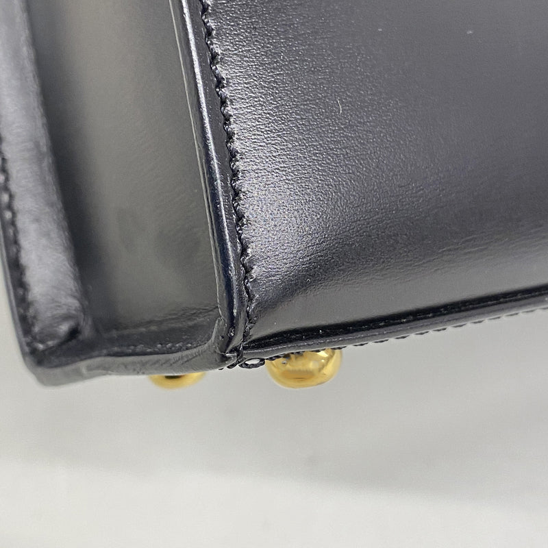 【6ia0460】カルティエ ハンドバッグ パンテール レザー ブラック ゴールド金具【中古】レディース