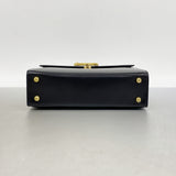 【6ia0460】カルティエ ハンドバッグ パンテール レザー ブラック ゴールド金具【中古】レディース