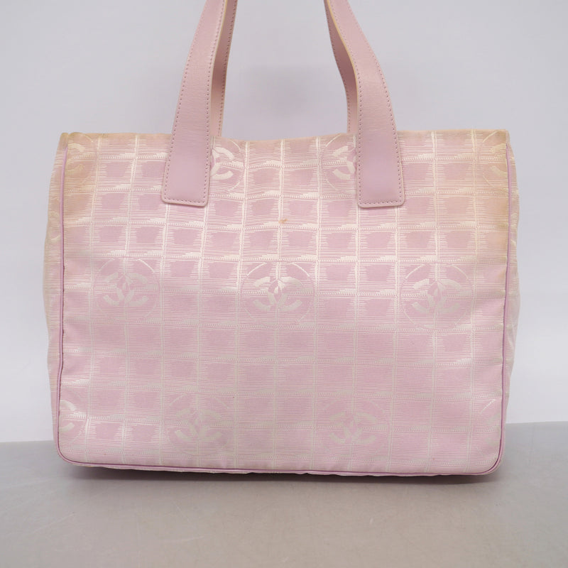 【6ia0498】シャネル トートバッグ ニュートラベル ナイロン ピンク シャンパンゴールド金具【中古】レディース