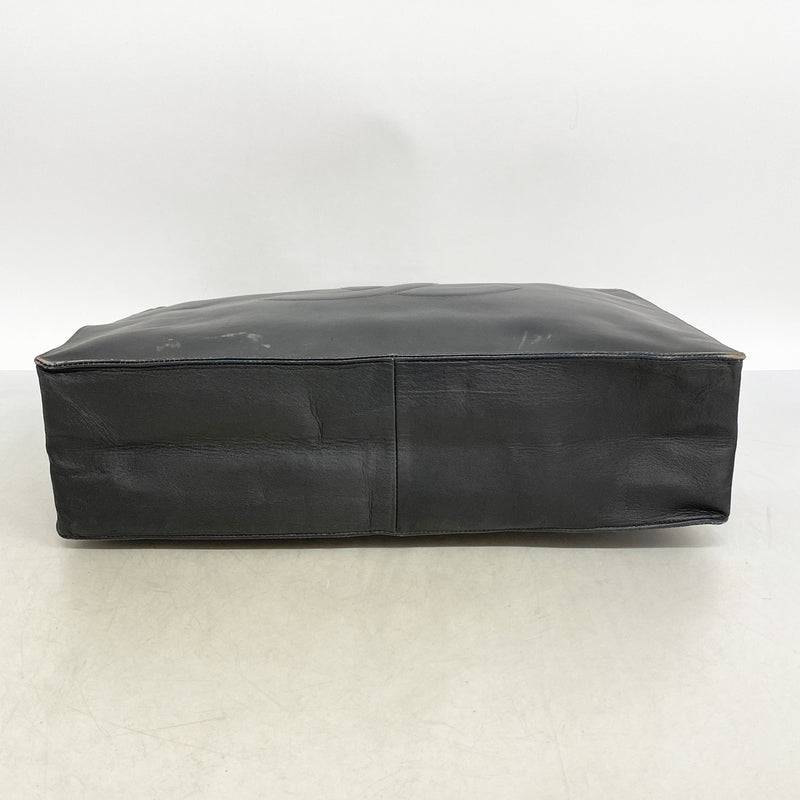 【6ia0499】シャネル チェーントート ラムスキン ブラック ゴールド金具【中古】レディース