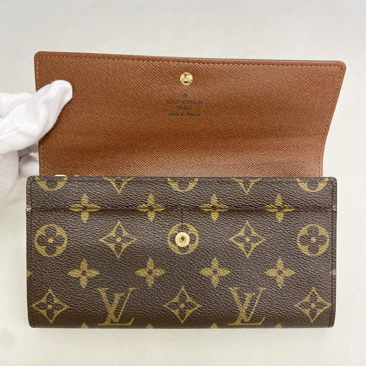 【6ia0507】ルイヴィトン 長財布 モノグラム ポシェットポルトモネクレディ M61726 ブラウン【中古】レディース