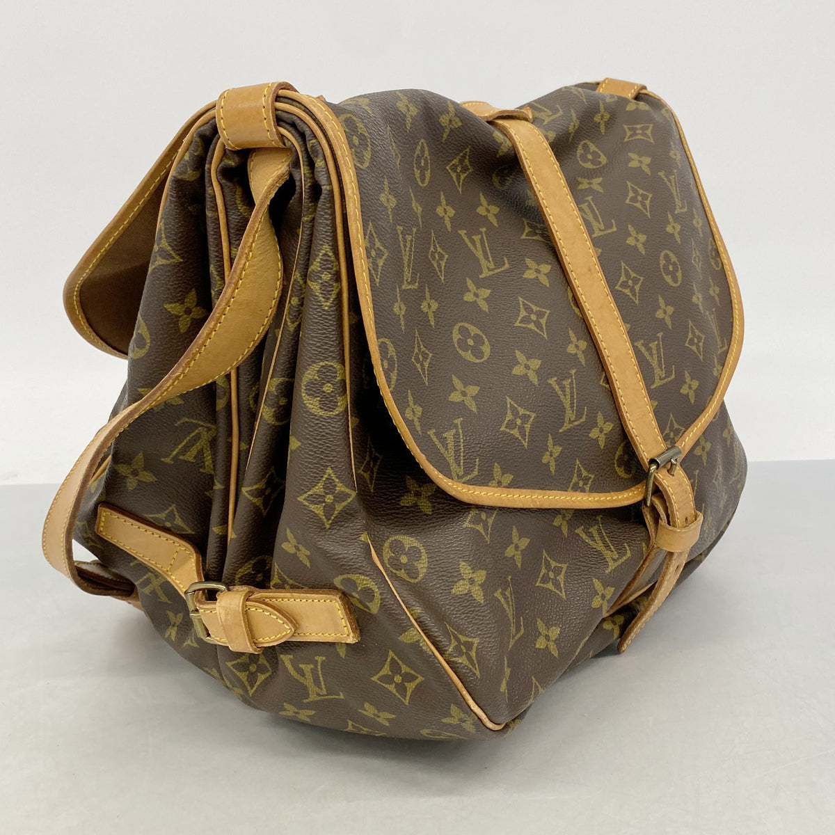 【6ia0534】ルイヴィトン ショルダーバッグ モノグラム ソミュール35 M42254 ブラウン【中古】レディース