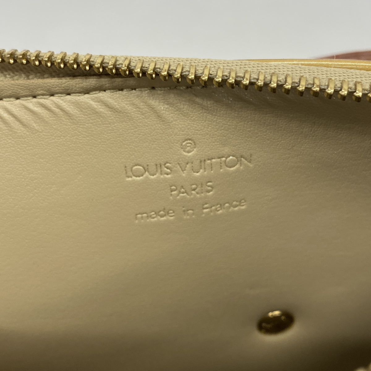 【6ia0537】ルイヴィトン ポーチ ヴェルニ フラワーレキシントン M92246 ベージュ【中古】レディース