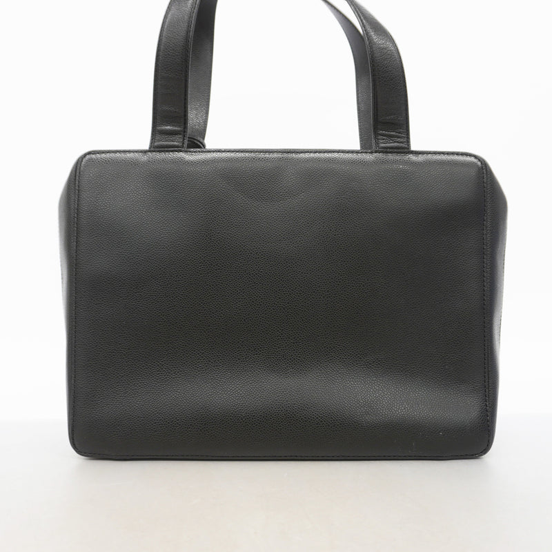 【6ia0545】シャネル ビジネスバッグ キャビアスキン ブラック ゴールド金具【中古】レディース