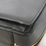 【6ia0545】シャネル ビジネスバッグ キャビアスキン ブラック ゴールド金具【中古】レディース