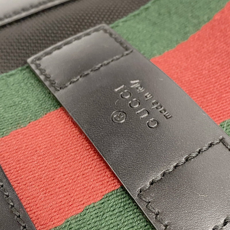 【6ia0547】グッチ トートバッグ シェリーライン 631245 ナイロン ブラック シルバー金具【中古】メンズ レディース ユニセックス