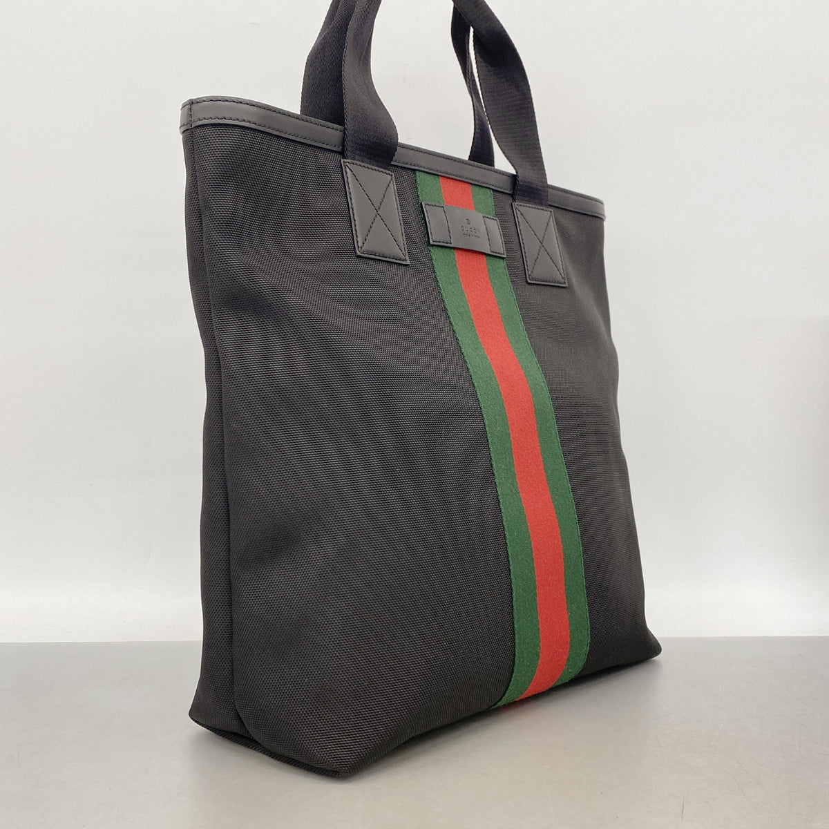 【6ia0547】グッチ トートバッグ シェリーライン 631245 ナイロン ブラック シルバー金具【中古】メンズ レディース ユニセックス