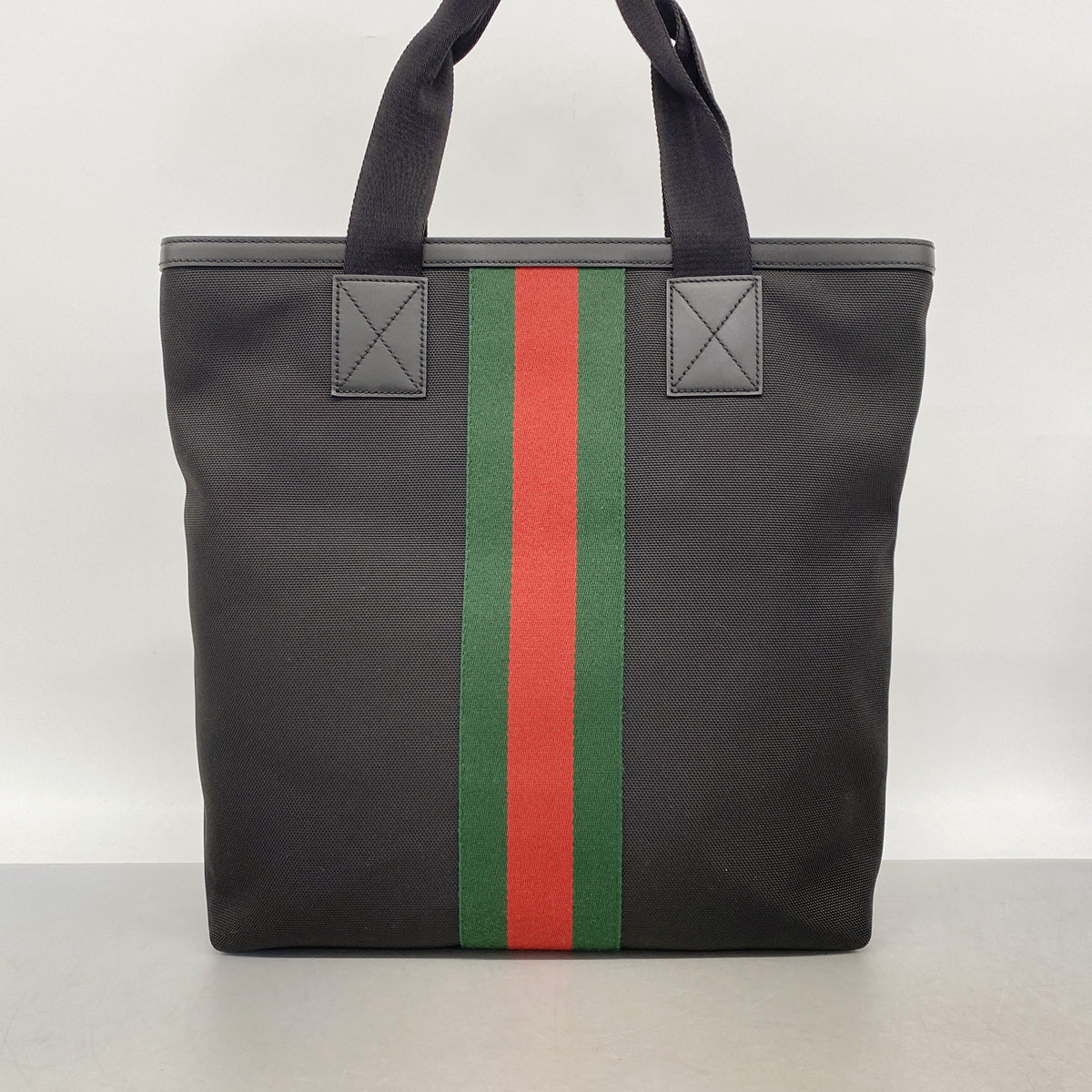 【6ia0547】グッチ トートバッグ シェリーライン 631245 ナイロン ブラック シルバー金具【中古】メンズ レディース ユニセックス