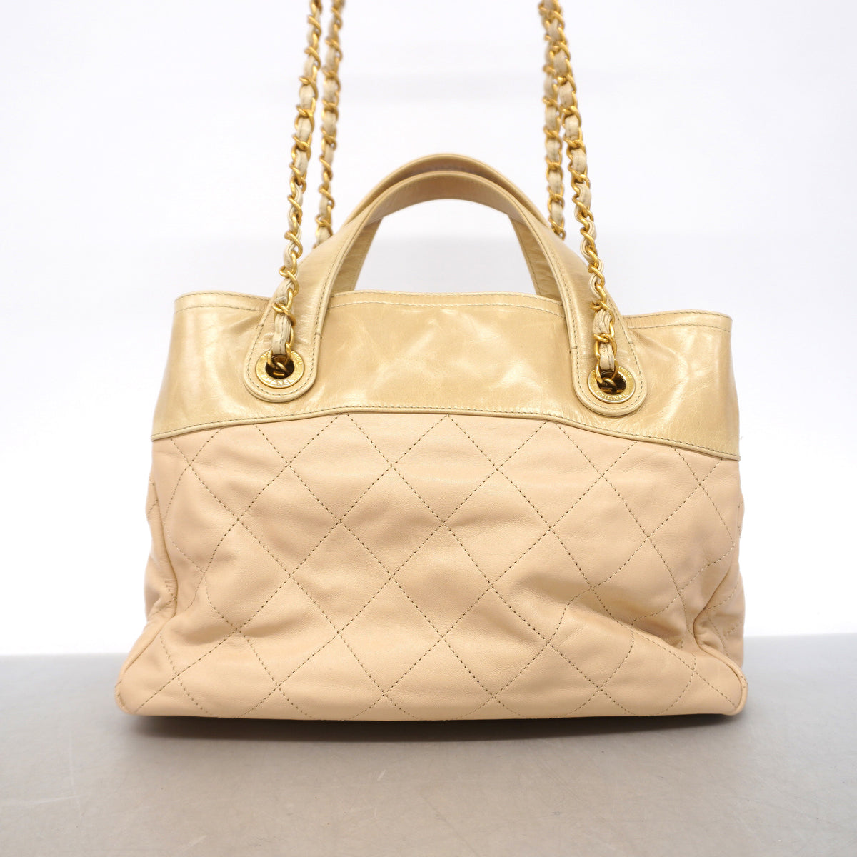【6ia0557】シャネル ハンドバッグ チェーンショルダー インザミックス レザー ベージュ ゴールド金具 2wayバッグ【中古】レディース