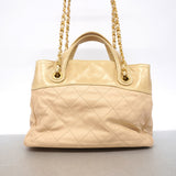 【6ia0557】シャネル ハンドバッグ チェーンショルダー インザミックス レザー ベージュ ゴールド金具 2wayバッグ【中古】レディース