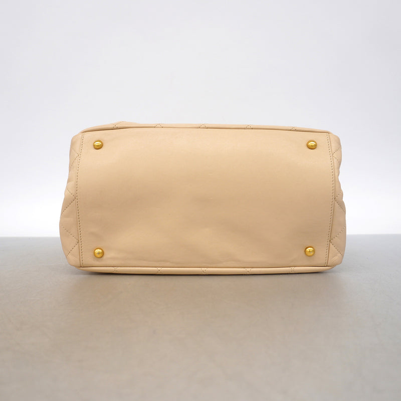 【6ia0557】シャネル ハンドバッグ チェーンショルダー インザミックス レザー ベージュ ゴールド金具 2wayバッグ【中古】レディース