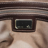 【6ia0573】フェンディ ハンドバッグ ズッキーノ ナイロンキャンバス ブラウン シルバー金具【中古】レディース