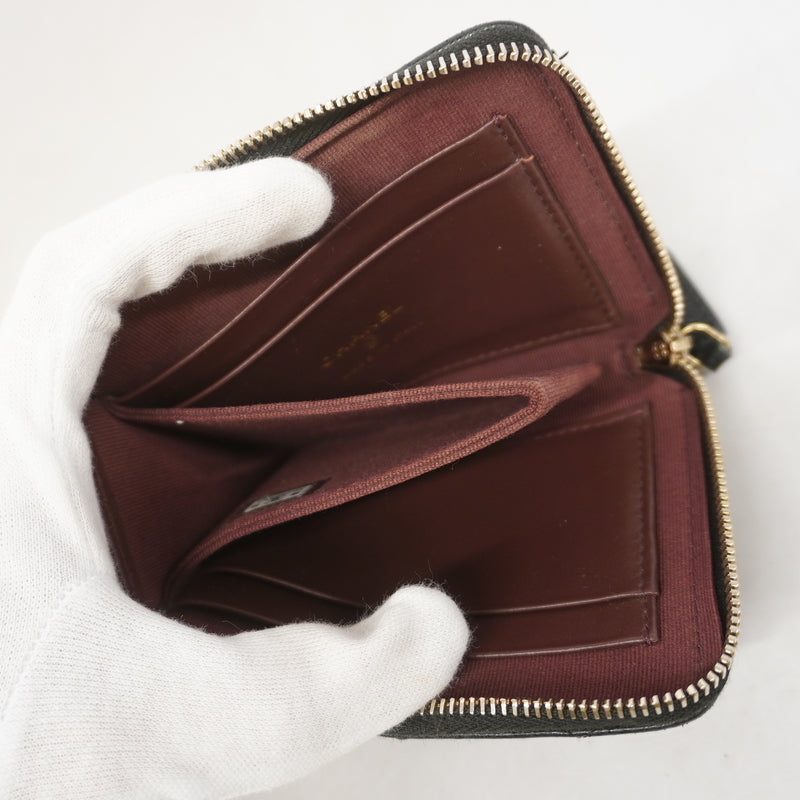 【6ia0575】シャネル 財布 マトラッセ キャビアスキン ブラック ゴールド金具【中古】レディース