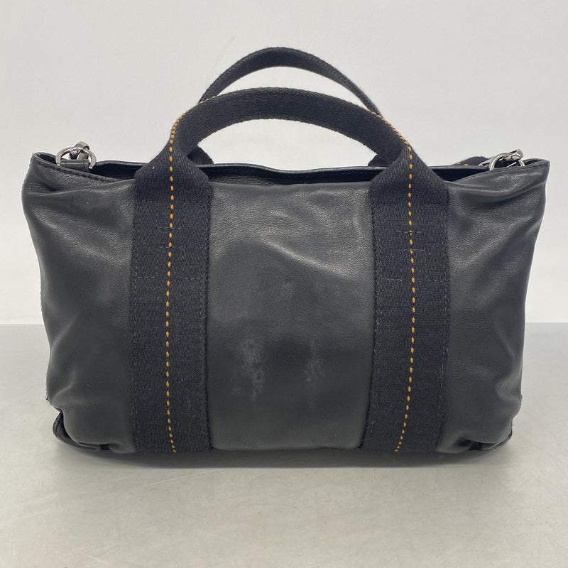 【6ia0589】エルメス ハンドバッグ キャラバンホリゾンタル レザー ブラック シルバー金具 2wayバッグ【中古】レディース