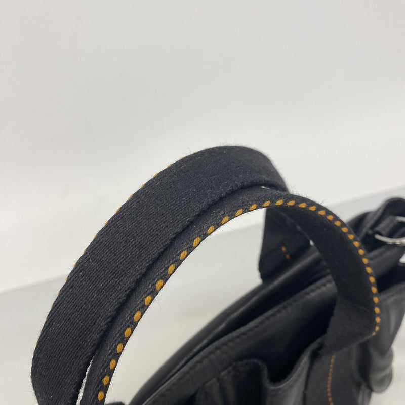 【6ia0589】エルメス ハンドバッグ キャラバンホリゾンタル レザー ブラック シルバー金具 2wayバッグ【中古】レディース