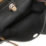 【6ia0593】エルメス ハンドバッグ エールバッグジップMM トワルオフィシエ ブラック ブラウン シルバー金具 □Q刻印 2wayバッグ【中古】レディース