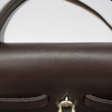 【6ia0593】エルメス ハンドバッグ エールバッグジップMM トワルオフィシエ ブラック ブラウン シルバー金具 □Q刻印 2wayバッグ【中古】レディース