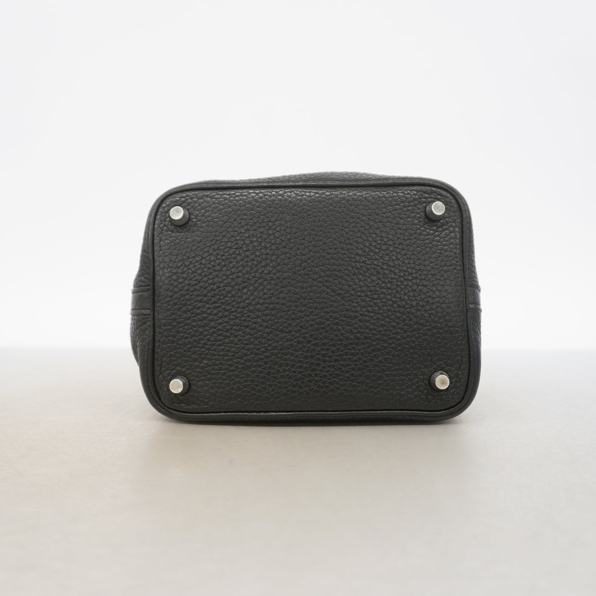 【6ia0594】エルメス ハンドバッグ ピコタンロックMM トリヨンクレマンス ブラック シルバー金具 □Q刻印【中古】レディース