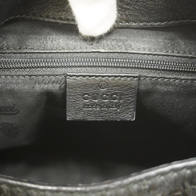 【6ia0596】グッチ ショルダーバッグ グッチシマ 233608 レザー ブラック シャンパンゴールド金具【中古】レディース