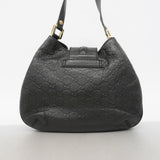 【6ia0596】グッチ ショルダーバッグ グッチシマ 233608 レザー ブラック シャンパンゴールド金具【中古】レディース