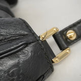 【6ia0596】グッチ ショルダーバッグ グッチシマ 233608 レザー ブラック シャンパンゴールド金具【中古】レディース