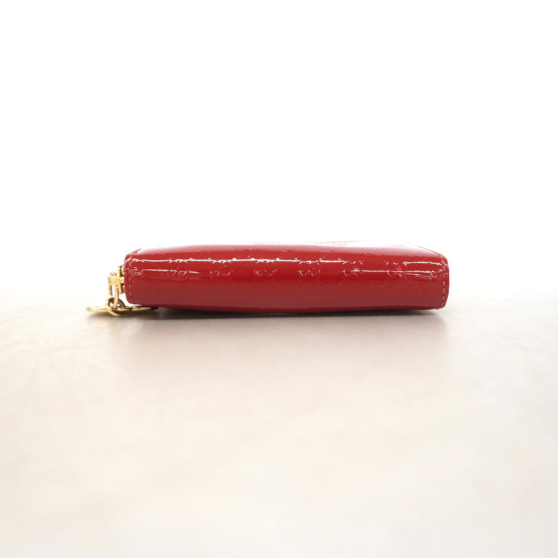 【6ia0602】グッチ コインケース マイクログッチシマ 268750 エナメル レッド シャンパンゴールド金具【中古】レディース